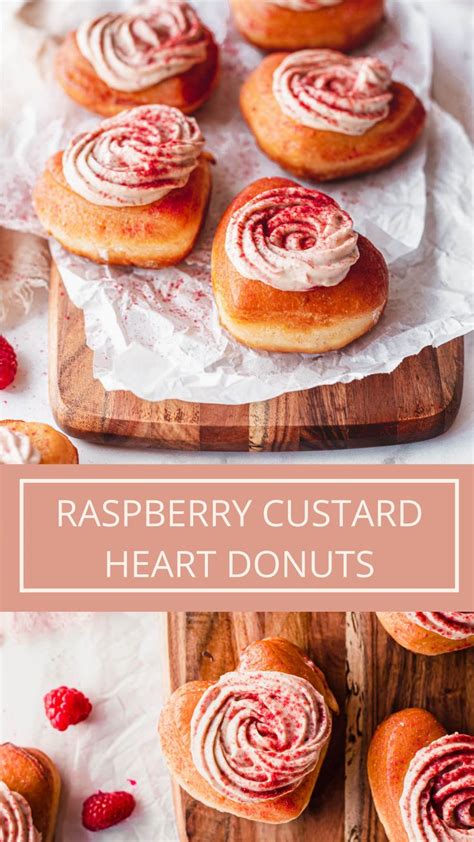 Raspberry Custard Heart Donuts Halicopter Away Recipe Donut Recipes Sweet Snacks