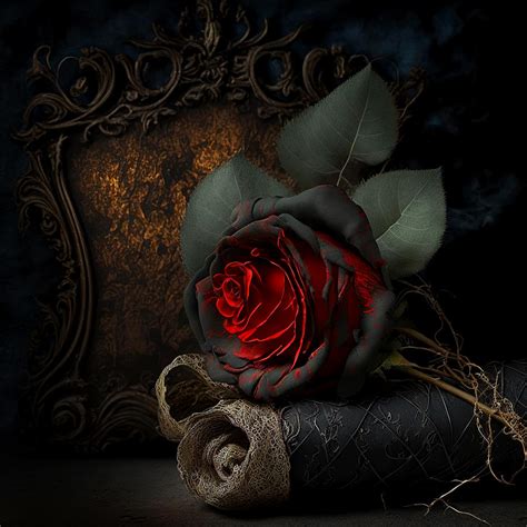 Black And Red Rose Digital Art By Afrio Adistira Fine Art America