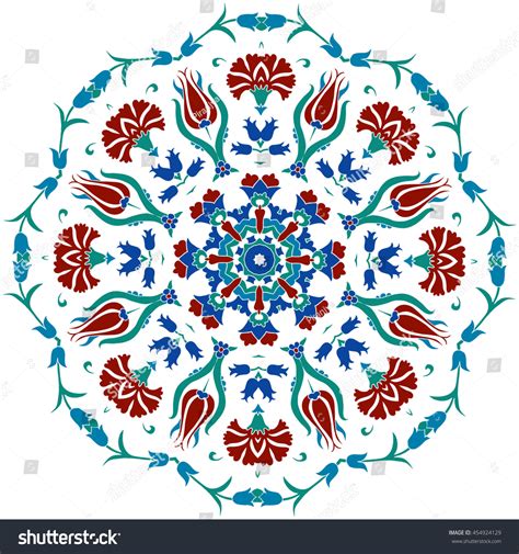 Turkish Plate Islamic Floral Circle Design Stock Vector (Royalty Free ...