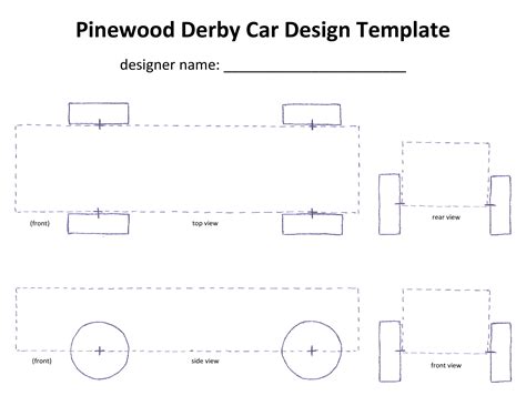 Pinewood Derby Templates Create Winning Cars Front View