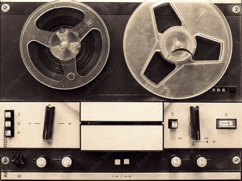 Vintage reel to reel tape recorder Stock Photo | Adobe Stock