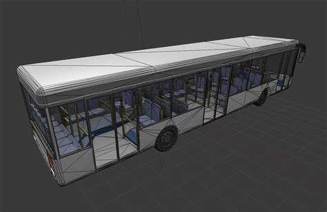 D Model Low Poly City Bus With Interior Vr Ar Low Poly Cgtrader