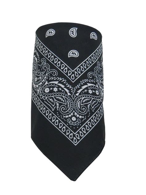 Bandana Nickituch Paisley Muster Reine Baumwolle Schwarz Socken