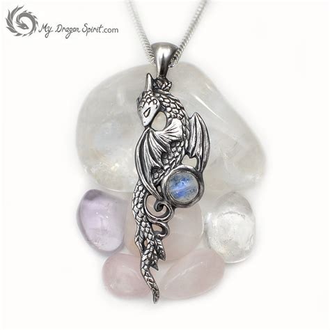 Dragon With Natural Moonstone Sterling Silver Magical Etsy