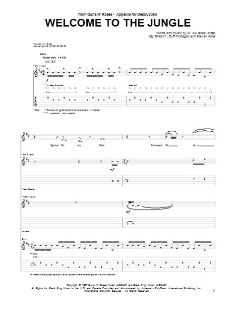 Welcome To The Jungle by Guns N' Roses - Guitar Tab - Guitar Instructor