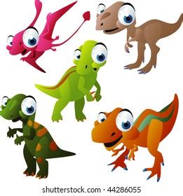 conjunto de dinosaurios vectoriales vector de stock libre de regalías