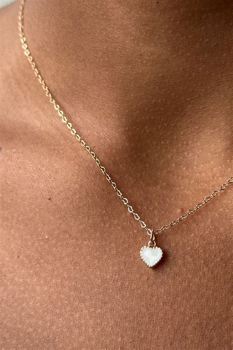 White Heart Necklace Brandy Melville Uk