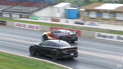 Chevy Camaro Zl Drags Charger Hellcat And Challenger Someone Gets