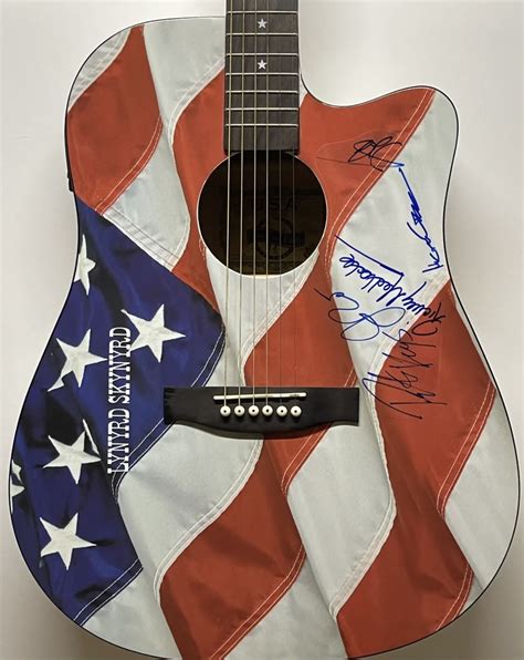 Charitybuzz Rare Lynyrd Skynyrd Signed American Flag Guitar