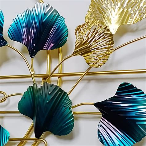 Modern Light Luxury Style Metal Ginkgo Leaves Wall Decor Homary