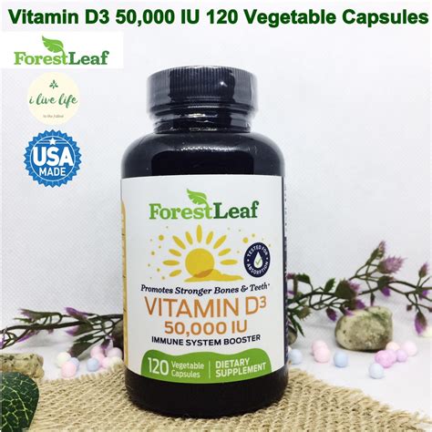 วิตามินดี 3 Vitamin D3 50 000 Iu Weekly Supplement 120 Vegetable Capsules Forestleaf วิตามิน