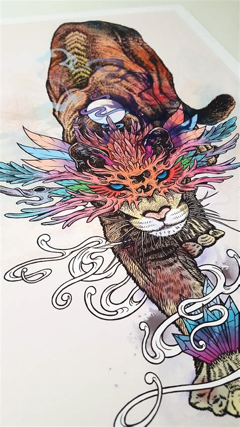 Journeying Spirit Mountain Lion /// Signed A4 Print | Etsy