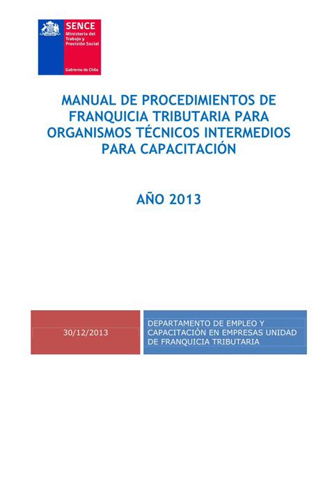 Pdf Manual De Procedimientos De Franquicia Tributaria Manual De