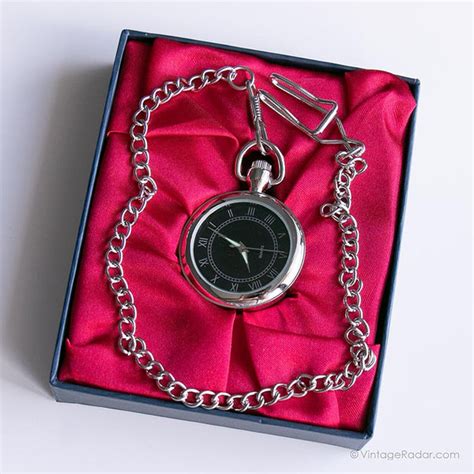 Vintage Luxury Black-Dial Pocket Watch | Silver-tone Pocket Watches ...