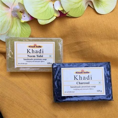 Khadi India Pack Of 3 10 Ayurvedic Wine Neem Tulsi Charcoal Soap