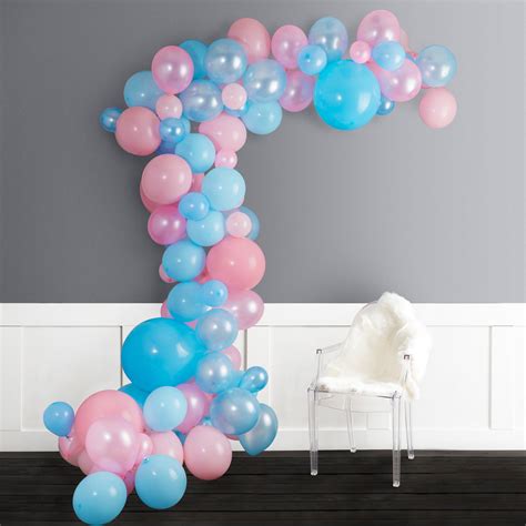 Balloon Arch And Garland Kit 90 Pink And Blue Balloons Etsy