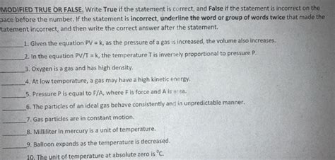 Solved MODIFIED TRUE OR FALSE Write True If The Statement Chegg