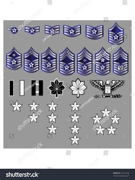 Us Air Force Rank Insignia For Officers And Enlisted In Vector Format ...