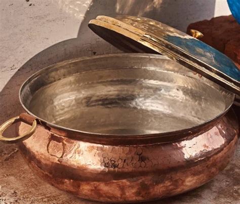 Buy Traditional Copper Lagan With Lid Handi Diameter Online In India