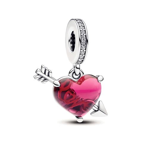 Red Heart Arrow Murano Glass Dangle Charm The Diamond Center Where