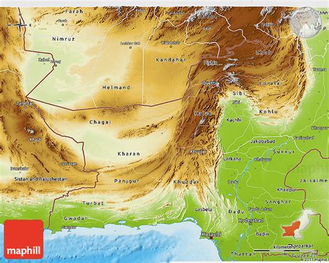 Physical 3D Map of Baluchistan