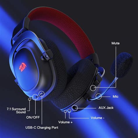 Perifericos Auricular Pc Redragon Zeus X Wireless Black Gamer H510 Wl Mym Computacion Gaming