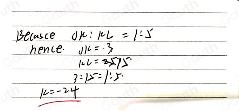 Solved In The Figure Below K Lies Between Jand L Find The Location Of K So That The Ratio Of