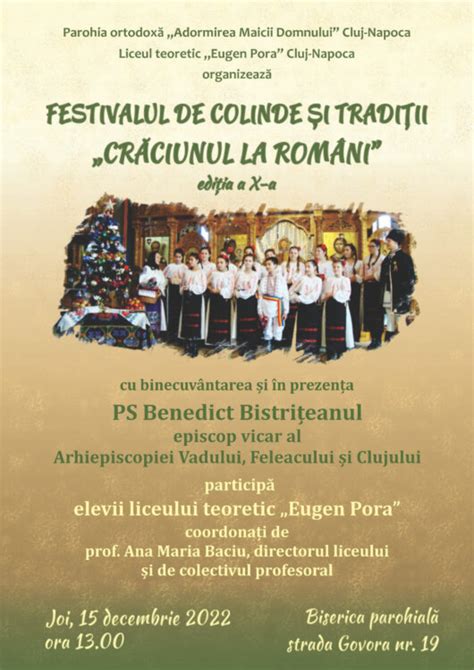 Festivalul De Colinde I Tradi Ii Cr Ciunul La Rom Ni Parohia