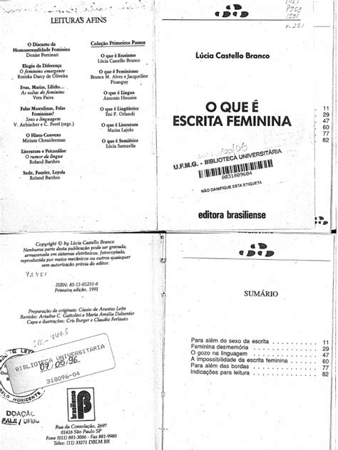 Como Se Escreve Feminina - O Que É Escrita Feminina | PDF