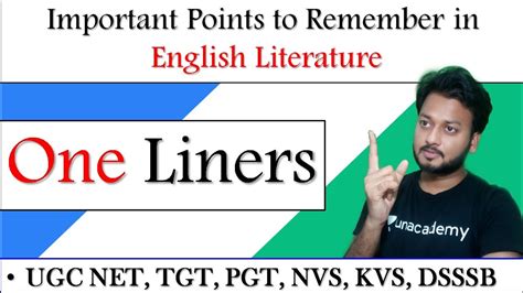 Most Important One Liners In English Literature For UGC NET SET TGT PGT