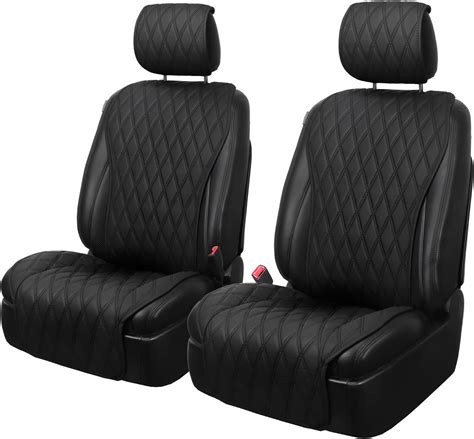 Leader Accessories 2pcs Front Sideless Car Seat Covers Leather Seat Cushions