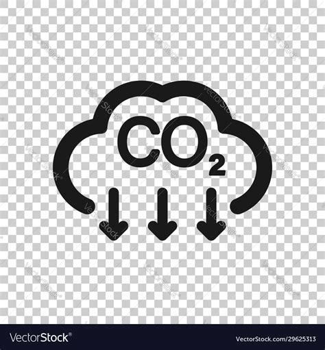 Co2 Icon In Flat Style Emission On White Isolated Vector Image