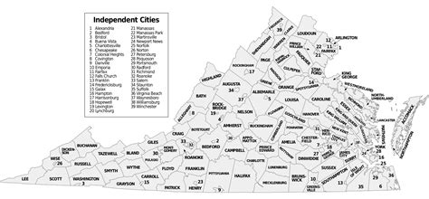 Virginia Map Counties Borders | Virginia Map