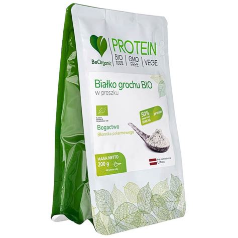 BeOrganic Białko Grochu BIO w proszku 200g cena opinie