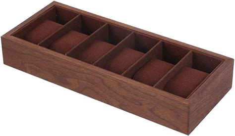 Sharplace Elegante Bandeja De Exhibici N De Caja De Reloj De Madera Con