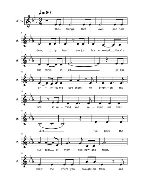 Remind me Dear Lord – Dottie Rambo Remind me Dear Lord Trio - Alto Part Sheet music for Alto (A ...