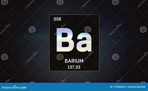 Barium As Element 56 of the Periodic Table 3D Illustration on Grey ...