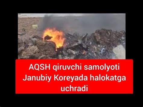 Aqsh Qiruvchi Samolyoti Janubiy Koreyada Halokatga Uchradi Youtube