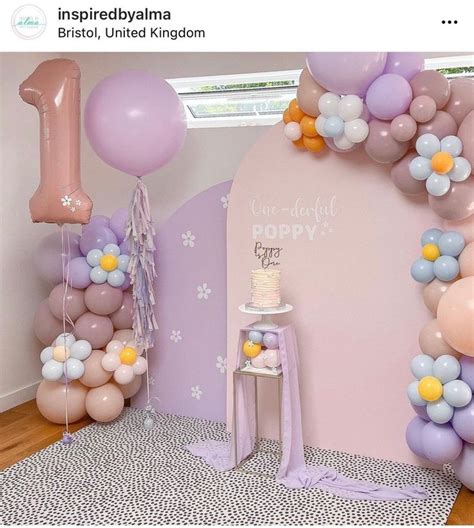 Daisy Balloon Arch Kit First Birthday Balloons Lilac Nude Etsy Globos Decoraciones De