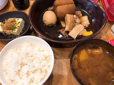 【厚切り大根入り 豚角煮ランチ（小鉢・豚汁・ライス付き）】｜美味しいごはん じらふ｜居酒屋｜愛知県名古屋市中区丸の内