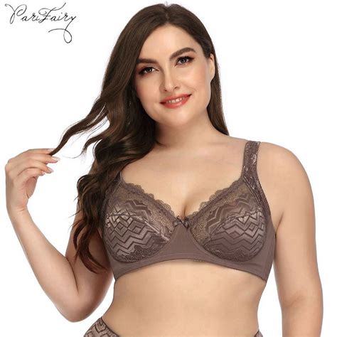 Parifairy Plus Size Bra Cup C Stripe Lace Bra Ultra Thin Lingerie No Foam Bra With Wire C C