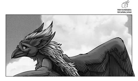 BW version walking gryphon by FeatheredDiva on DeviantArt