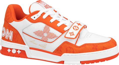 Louis Vuitton White Orange Strap Lv Trainer Sneakers Inc Style