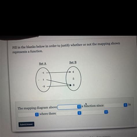 Fill In The Blanks Below In Order To Justify Whether Or Not The Mapping