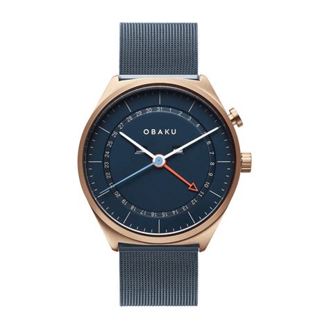 Buy Obaku Dato Ocean Blue Round Dial Men S Watch V Gmvlml Online