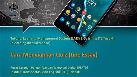 LMS E Learning ITL Trisakti Menyiapkan Quiz Tipe Essay YouTube