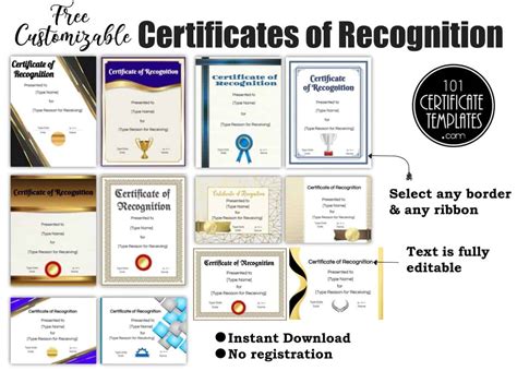 FREE Certificate of Recognition Template | Customize Online