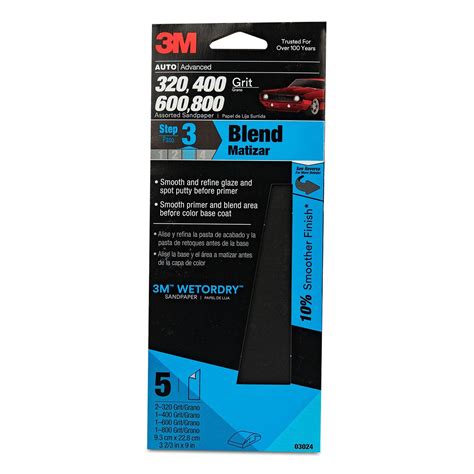 3m Wetordry Sandpaper 03024 Assorted Grits 3 2 3 In X 9 In 5 Sheets Per Pack 400 Grit