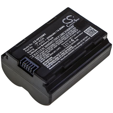 Replacement Fujifilm Np W Camera Battery Volt Mah Li Ion