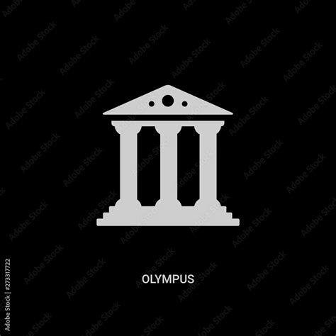 white olympus vector icon on black background. modern flat olympus from ...